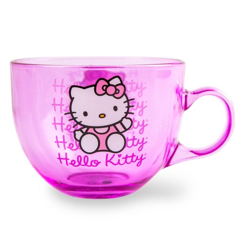 Sanrio hello kitty pink glass - sanrio,